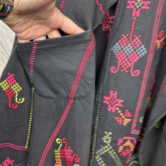 Grey Biya Johnny Was Longsleeved Embroidered Cardigan L - Picture 5 of 10